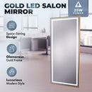 Lumina Gold LED Salon Mirror – 30” x 66”