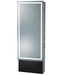 LUMINA LED SALON MIRROR & STORAGE SERVER W/ BASE