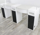 Double Diamond White Manicure Table