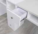 Double Diamond White Manicure Table