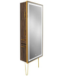 LED SALON MIRROR & STORAGE STATION W/ GOLD LEGS