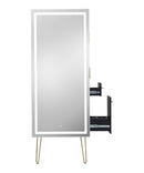 LED SALON MIRROR & STORAGE STATION W/ GOLD LEGS