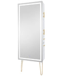 LED SALON MIRROR & STORAGE STATION W/ GOLD LEGS